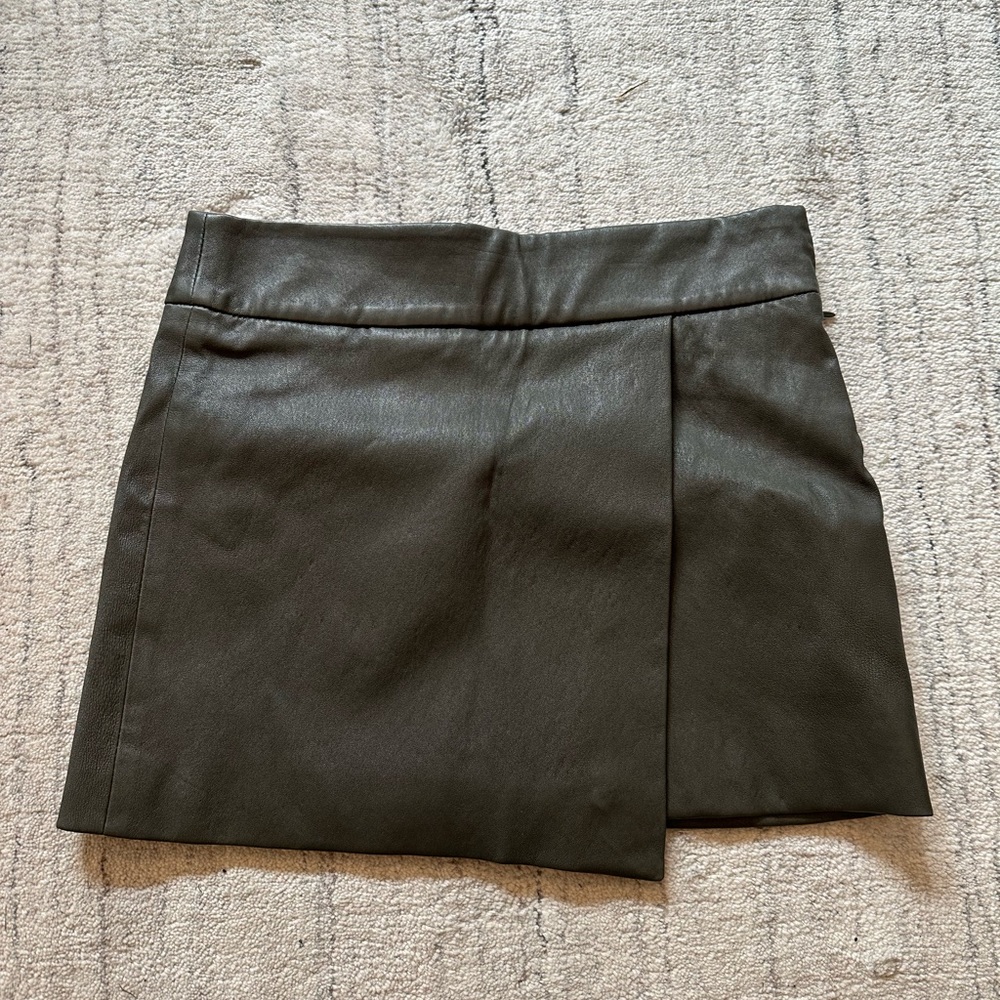 Intermix Leather Skirt